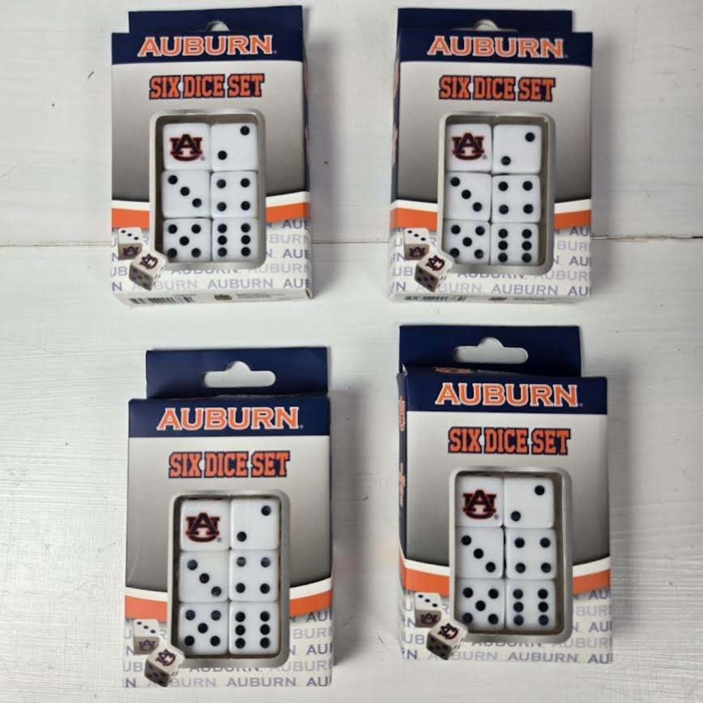 Auburn‎ Tigers Lot of 4 NCAA Six Dice Set MasterPieces Officially Licensed Game